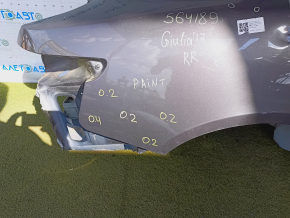 Quarter wing rear right Alfa Romeo Giulia 17 - sawn off, graphite, painted, dents, bumps