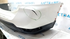 Bare rear bumper Nissan Rogue 17 - white QAK, worn, torn