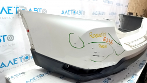 Bare rear bumper Nissan Rogue 17 - white QAK, worn, torn