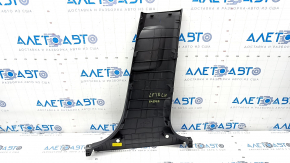 Center pillar trim lower left Hyundai Sonata 15-19 black, worn