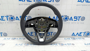 Naked steering wheel Hyundai Sonata 18-19 black rubber without petals, with overlay, for dry cleaning