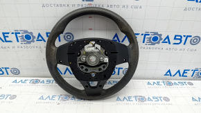 Naked steering wheel Hyundai Sonata 18-19 black rubber without petals, with overlay, for dry cleaning