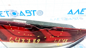 Inner taillight trunk lid left Hyundai Sonata 18-19 halogen, broken glass, missing fragment
