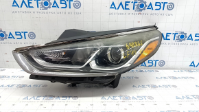 Headlight front left bare Hyundai Sonata 18-19 halogen with mount, sand, for polishing