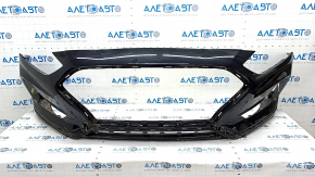 Front bumper bare Hyundai Sonata 18-19 black, torn, cracked, dented, scratches, broken fasteners