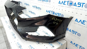 Front bumper bare Hyundai Sonata 18-19 black, torn, cracked, dented, scratches, broken fasteners