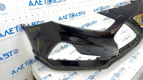 Front bumper bare Hyundai Sonata 18-19 black, torn, cracked, dented, scratches, broken fasteners