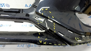 Front bumper bare Hyundai Sonata 18-19 black, torn, cracked, dented, scratches, broken fasteners