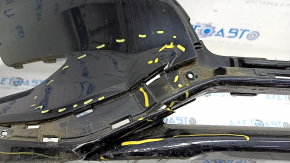 Front bumper bare Hyundai Sonata 18-19 black, torn, cracked, dented, scratches, broken fasteners