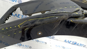 Front bumper bare Hyundai Sonata 18-19 black, torn, cracked, dented, scratches, broken fasteners