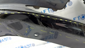 Front bumper bare Hyundai Sonata 18-19 black, torn, cracked, dented, scratches, broken fasteners