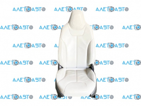 Passenger seat Tesla Model S 12-15 pre-rest, type 2, with airbag, electric, heated, gray leather, cracked leather, needs cleaning, minor scratches