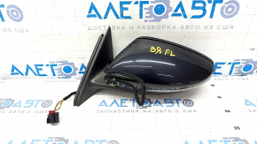 Side mirror left VW Passat b8 16-19 USA 5 pins, turn signal, black, dented, scratches, cracks in glass