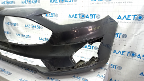 Front bumper bare Ford Fusion mk5 19-20 without parking sensors and towing hook, graphite, scratches, crack, non-standard holes