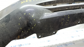 Front bumper bare Ford Fusion mk5 19-20 without parking sensors and towing hook, graphite, scratches, crack, non-standard holes