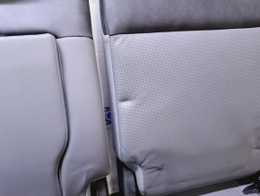 Rear row of seats 2nd row Fiat 500L 14 - leather, black and gray, dents, broken belt pad, abrasions on the belt, defective headrests, scratches on the side pads