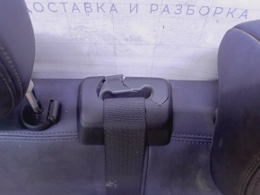 Rear row of seats 2nd row Fiat 500L 14 - leather, black and gray, dents, broken belt pad, abrasions on the belt, defective headrests, scratches on the side pads