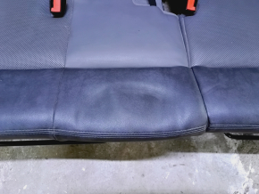 Rear row of seats 2nd row Fiat 500L 14 - leather, black and gray, dents, broken belt pad, abrasions on the belt, defective headrests, scratches on the side pads