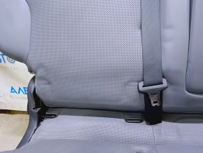 Rear row of seats 2nd row Fiat 500L 14 - leather, black and gray, dents, broken belt pad, abrasions on the belt, defective headrests, scratches on the side pads
