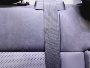 Rear row of seats 2nd row Fiat 500L 14 - leather, black and gray, dents, broken belt pad, abrasions on the belt, defective headrests, scratches on the side pads