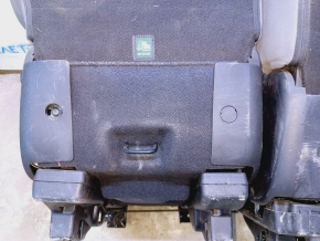 Rear row of seats 2nd row Fiat 500L 14 - leather, black and gray, dents, broken belt pad, abrasions on the belt, defective headrests, scratches on the side pads