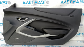 Door trim card front right Chevrolet Camaro 16- black, leather, BOSE, scratches, abrasions