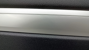 Door trim card rear left VW Passat b8 16-19 USA black with black insert plastic, armrest leather, molding gray gloss, scratches