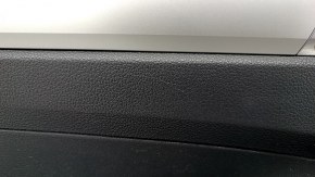Door trim card rear left VW Passat b8 16-19 USA black with black insert plastic, armrest leather, molding gray gloss, scratches