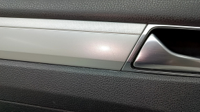 Door trim card front left VW Passat b8 16-19 USA black with black insert plastic, armrest leather, molding gray gloss, scratches
