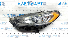 Front left headlight complete Ford Fusion mk5 17-20 halogen, with DRL, crack in mount