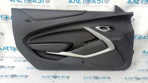 Door trim card front left Chevrolet Camaro 16- black, leather, scuffs, scratches, bump on leather