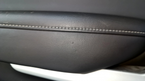 Door trim card front left Chevrolet Camaro 16- black, leather, scuffs, scratches, bump on leather