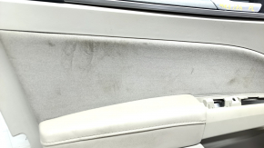 Door trim card front left Ford Fusion mk5 17-20 plastic gray, with gray insert leather, upper trim black, for cleaning