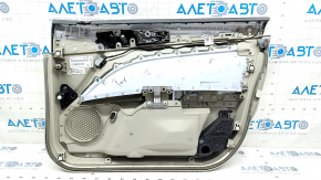 Door trim card front left Ford Fusion mk5 17-20 plastic gray, with gray insert leather, upper trim black, for cleaning
