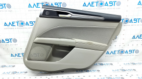 Door trim card rear right Ford Fusion mk5 17-20 plastic gray, with gray insert leather, upper trim black, for cleaning