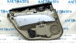 Door trim card rear right Ford Fusion mk5 17-20 plastic gray, with gray insert leather, upper trim black, for cleaning