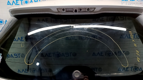 Bare tailgate with glass Nissan Rogue 14-20 white QAK, scratches on glass, rubbed