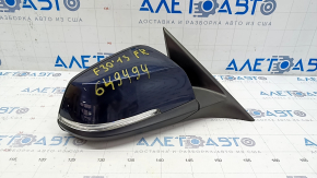 Right side mirror BMW 3 F30 4d 13-18 usa 5 pins, matt mount, turn signal, blue, scratches