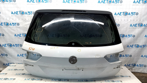 Bare trunk door with glass VW Tiguan 18- white LC9A, bumps, scratches on glass