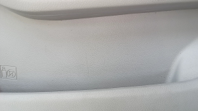 Door trim card front right Kia Optima 11-15 gray, with gray insert cloth, armrest leather, scratches, abrasions, dent, for dry cleaning, tear, cracked leather
