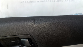 Door trim card front right Kia Optima 11-15 gray, with gray insert cloth, armrest leather, scratches, abrasions, dent, for dry cleaning, tear, cracked leather