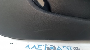 Door trim card front left Kia Optima 11-15 black, with gray insert cloth, armrest leather, scratches, abrasions, crack in fastening, missing fastening