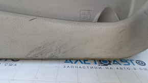 Door trim card front left Kia Optima 11-15 beige, with beige insert cloth, gray overlay, leather armrest, scuffs, dents, for cleaning