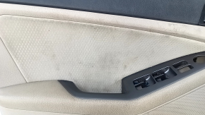 Door trim card front left Kia Optima 11-15 beige, with beige insert cloth, gray overlay, leather armrest, scuffs, dents, for cleaning