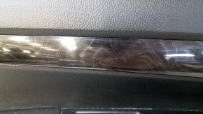 Door trim card front left Kia Sorento 10-15 black, leather armrest, backlight, wood insert, Infiniti, scratches, abrasions, chrome peeling on the handle