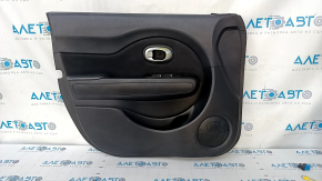 Door trim card front left Kia Soul 14-19 black, with black insert cloth, armrest leather, scuffs, scratches