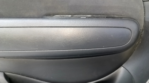 Door trim card front left Kia Soul 14-19 black, with black insert cloth, armrest leather, scuffs, scratches