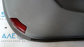 Door trim card front left Kia Optima 11-15 gray, with gray insert cloth, armrest leather, scratches, abrasions, plastic turned white, burrs, for dry cleaning
