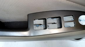 Door trim card front left Kia Optima 11-15 gray, with gray insert cloth, armrest leather, scratches, abrasions, plastic turned white, burrs, for dry cleaning