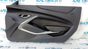 Door trim card front right Chevrolet Camaro 16- black, armrest leather, scratches, abrasions, bump